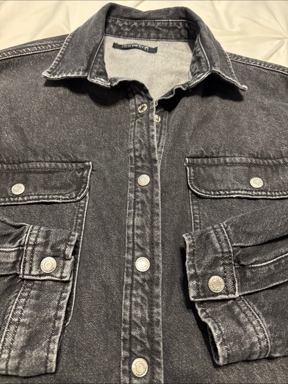 Mavi Washed Black Denim Shacket 0085
